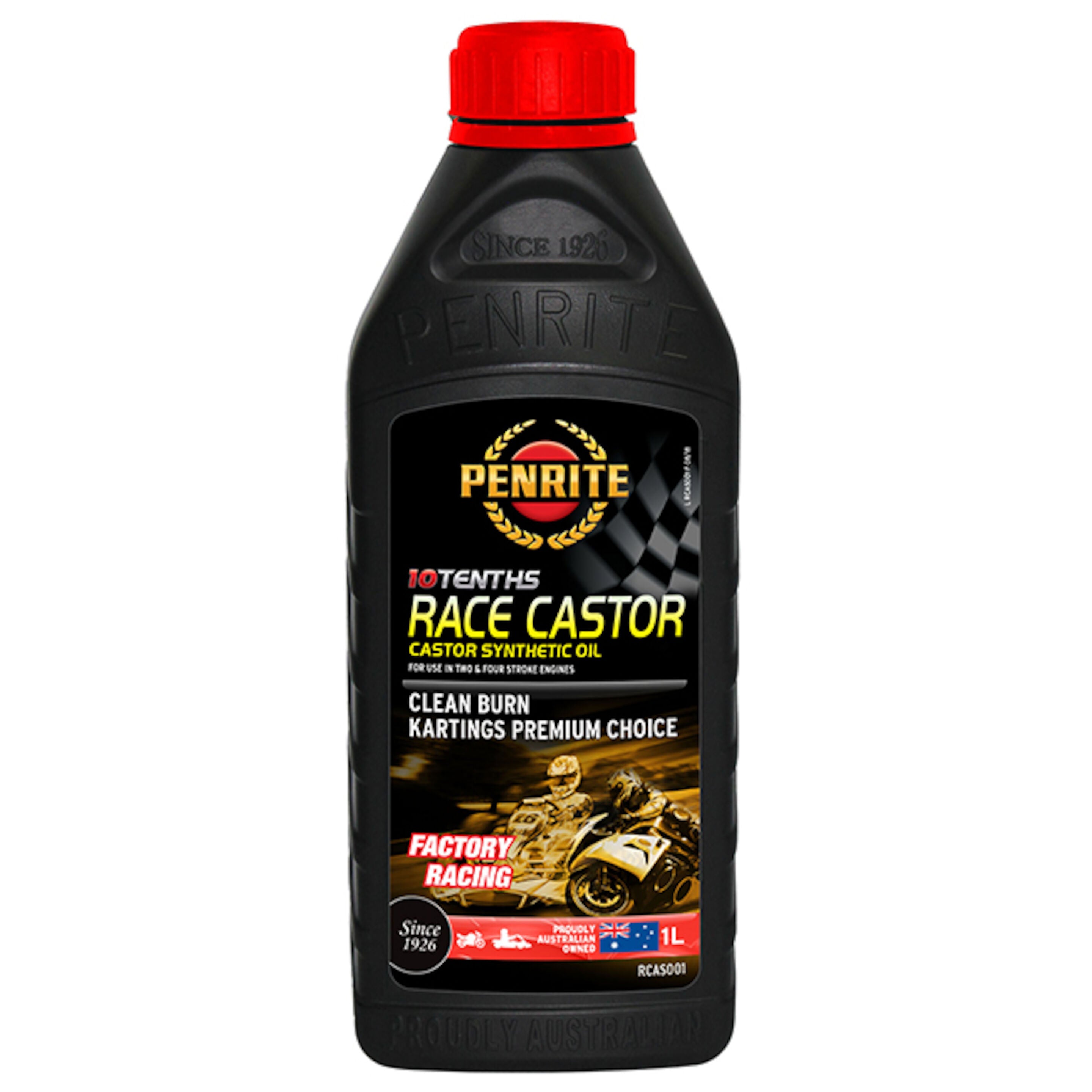 Penrite 10 Tenths Full Synthetic Race Castor 2 Stroke Oil 1L