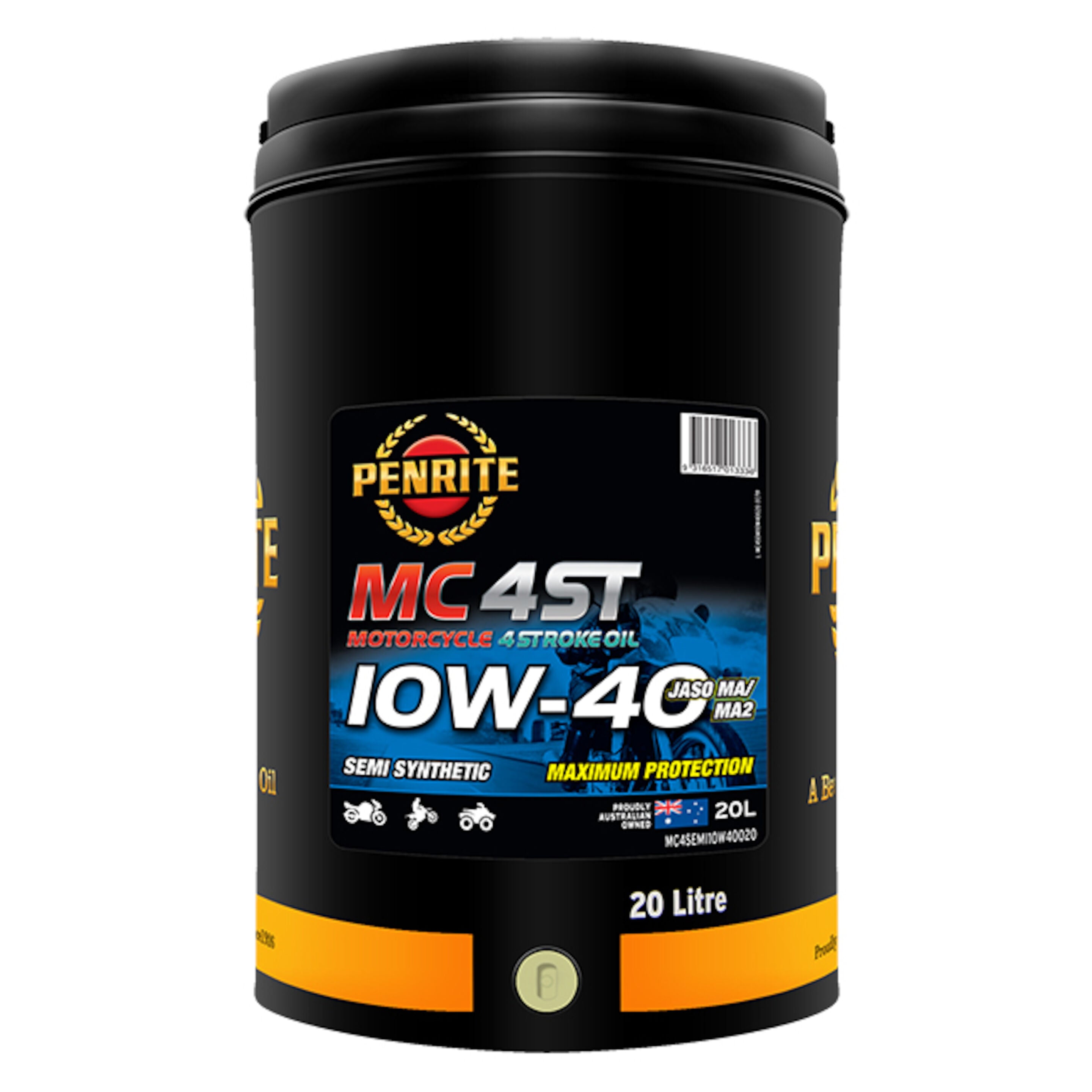 Penrite MC-4ST 10W-40 Semi Synthetic 4 Stroke Oil 20L