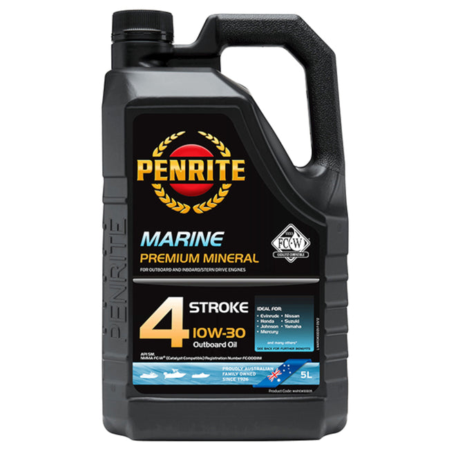 Penrite Marine Outboard 10W-30 Mineral 4 Stroke Oil 5L Hover Image