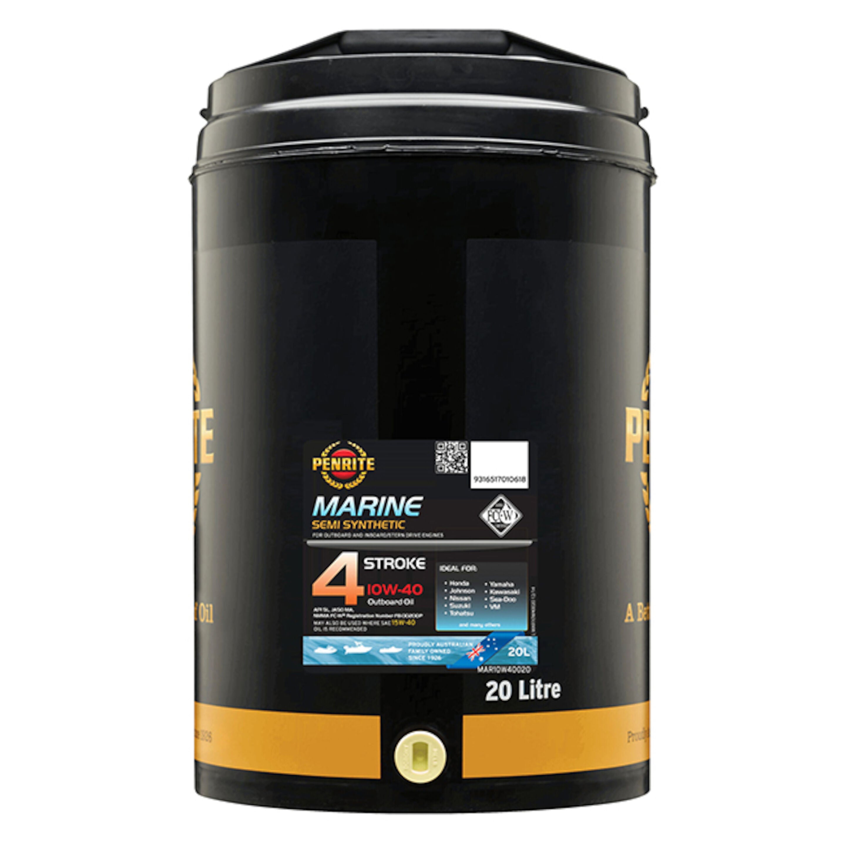 Penrite Marine Outboard 10W-40 Semi Synthetic 4 Stroke Oil 20L