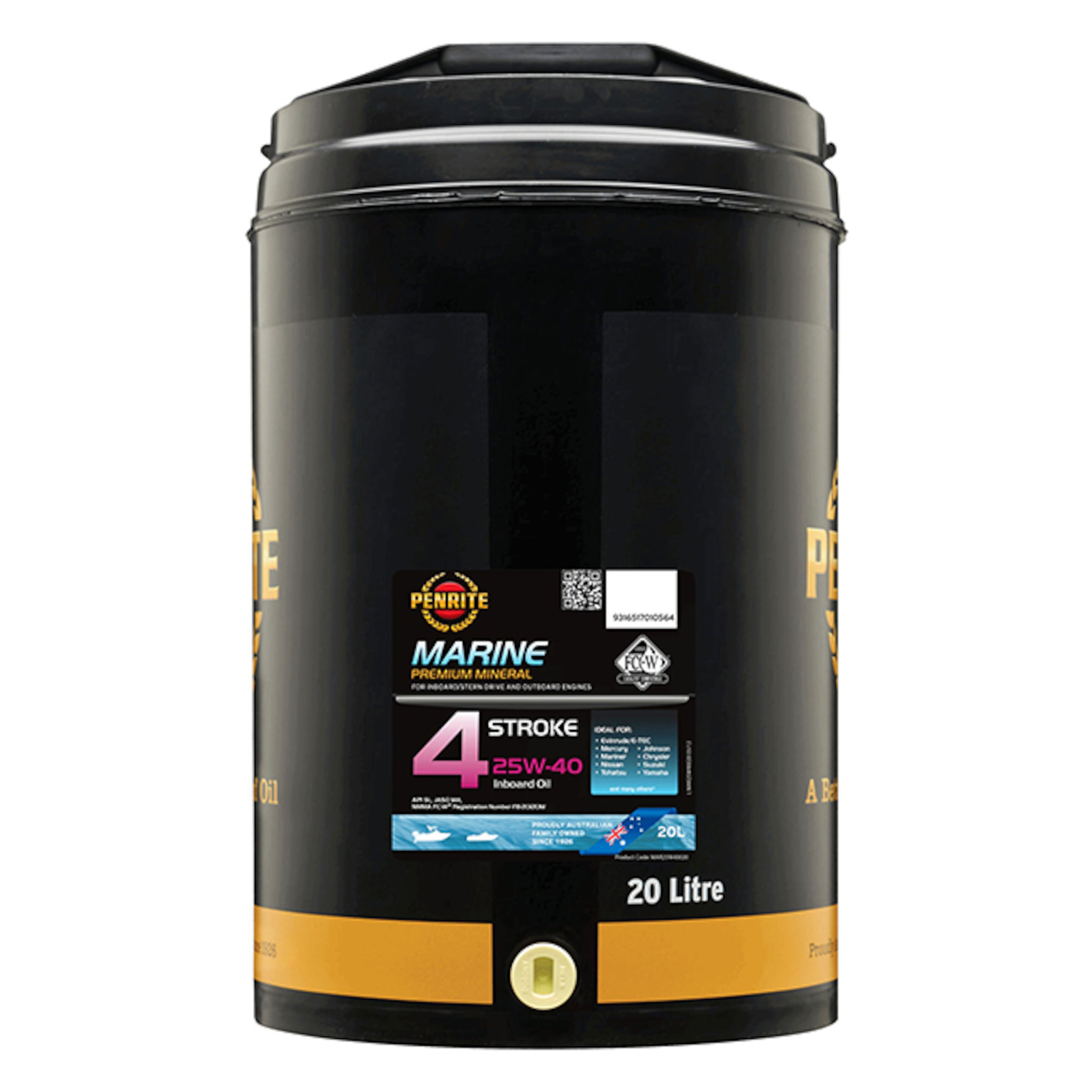 Penrite Marine Inboard 25W-40 Mineral 4 Stroke Oil 20L