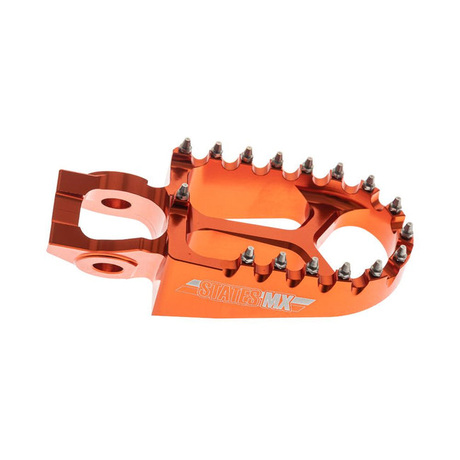 STATES MX S2 ALLOY OFF ROAD FOOTPEGS - KTM/HUSQVARNA (FITS 2016 MODELS ON) - ORANGE Main Image