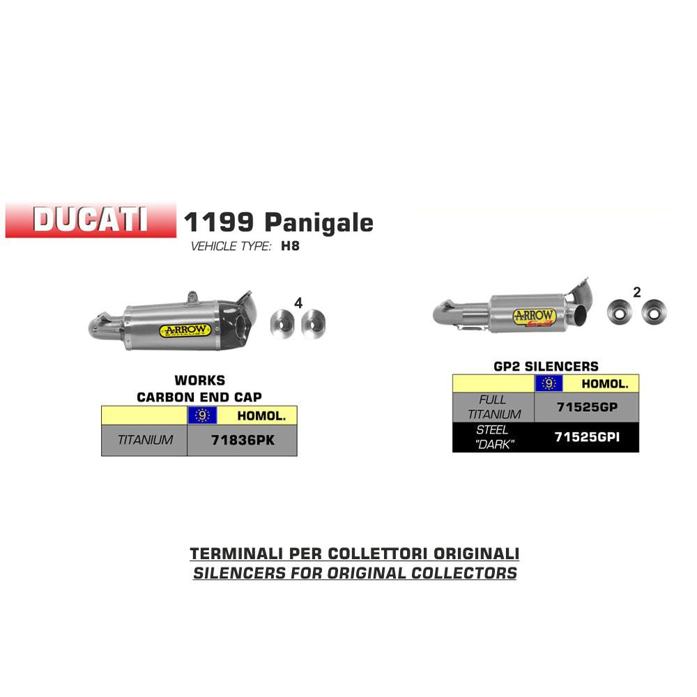 ARROW 71836PK Silencer Set - WORKS Titanium with Carbon End Cap