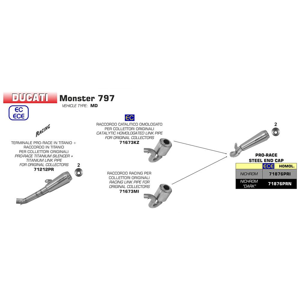 ARROW 71673MI [RAS]: LINK PIPE N-C Stainless steel - DU SCRAMBLER 800 17>20