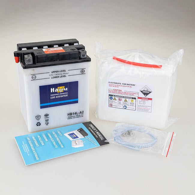 ROADSTAR CB14L-A2 or HB14L-A2 BATTERY 12V Flood Cell Heavy Duty 14Ah Main Image
