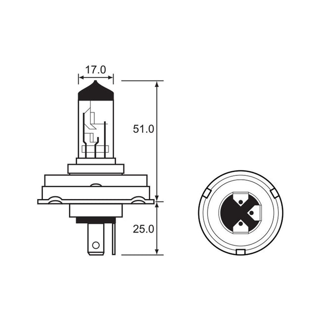 BULB - HALOGEN 12V 35/35W - H4 - P45T-41 Hover Image