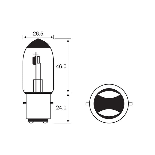 BULB - SEMI HALOGEN 6V 25/25W - BA20D Hover Image