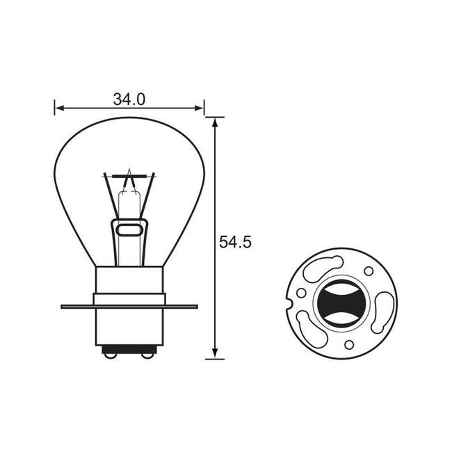 BULB - HEADLIGHT 6V 25/25W - P15D Hover Image