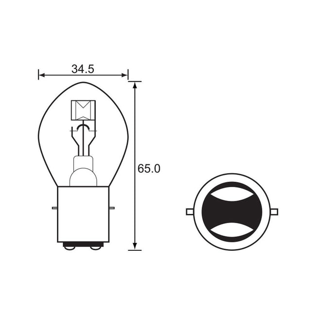 BULB - HEADLIGHT 12V 25/25W - BA20D Hover Image
