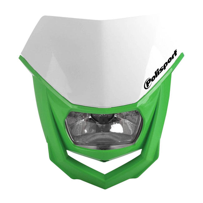 POLISPORT HALO HEADLIGHT - GREEN / WHITE Hover Image