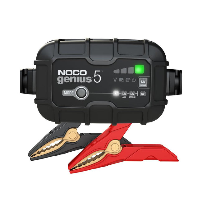 NOCO Genius 5 Battery Charger for Lead Acid 6 & 12V and 12.8V Lithium Batteries Hover Image