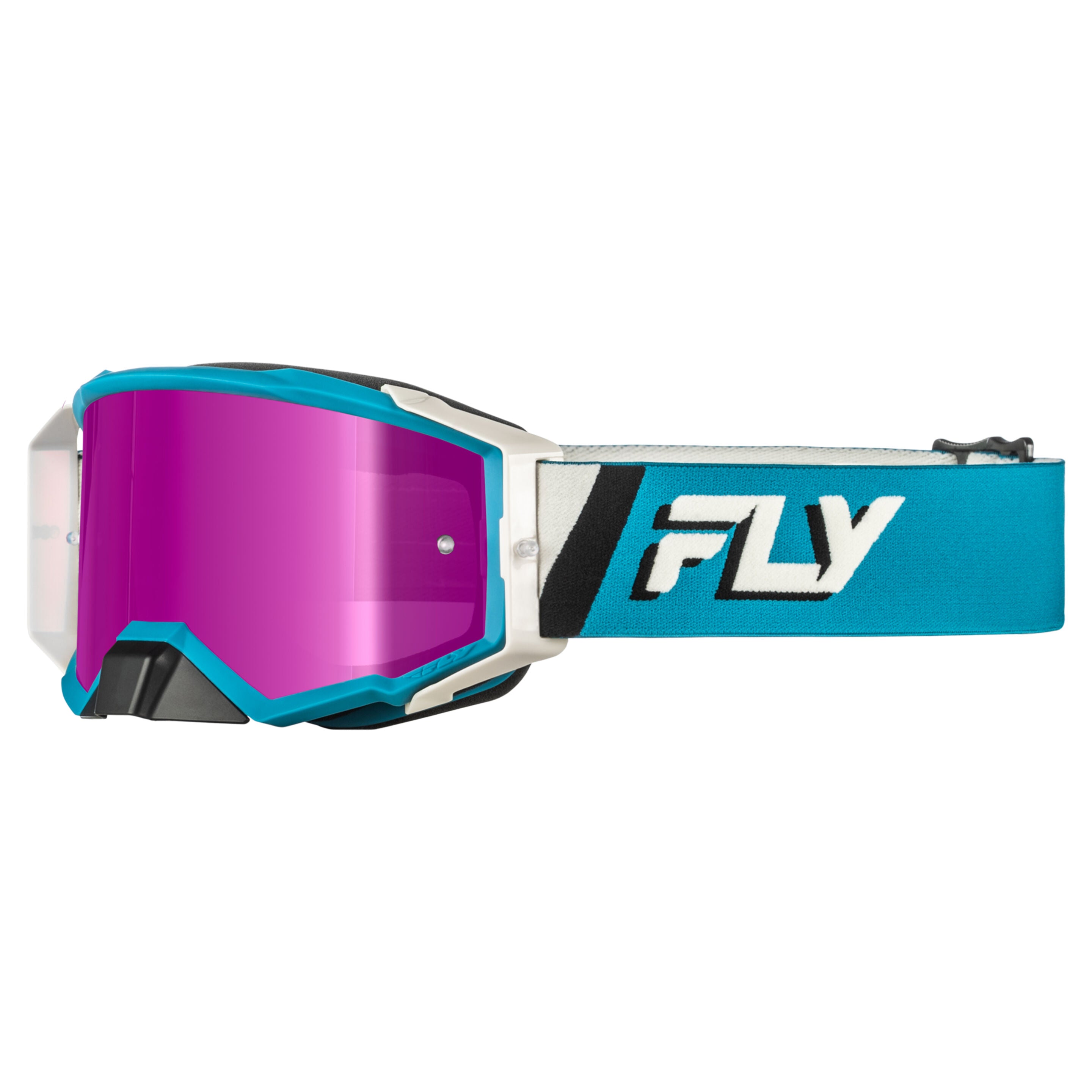 Fly Racing Zone Elite Google - Blue/White - Magenta/Teal Mirror/Smoke Lens