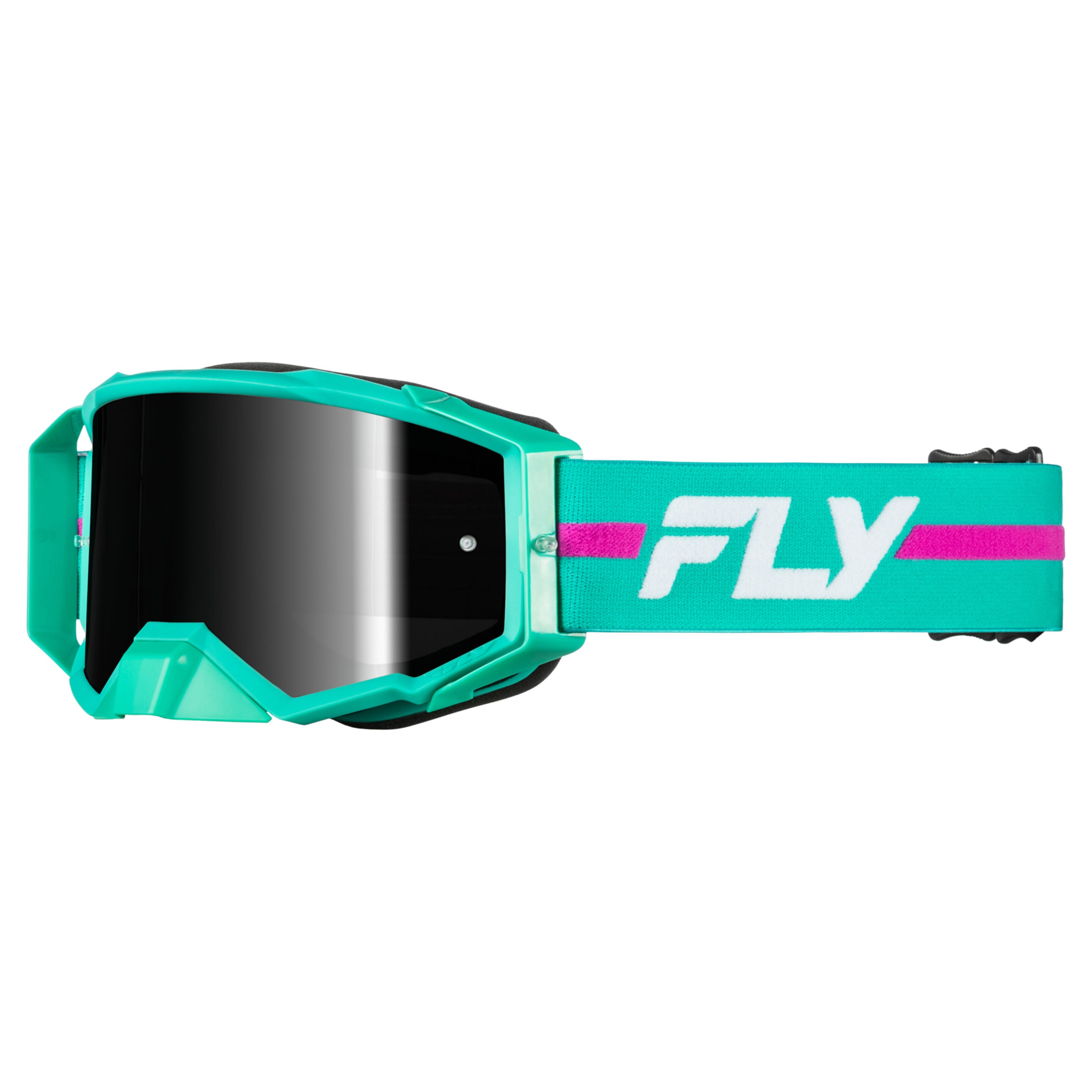 Fly Racing Zone Pro Goggle - Teal/Purple - Black Mirror/Smoke Lens