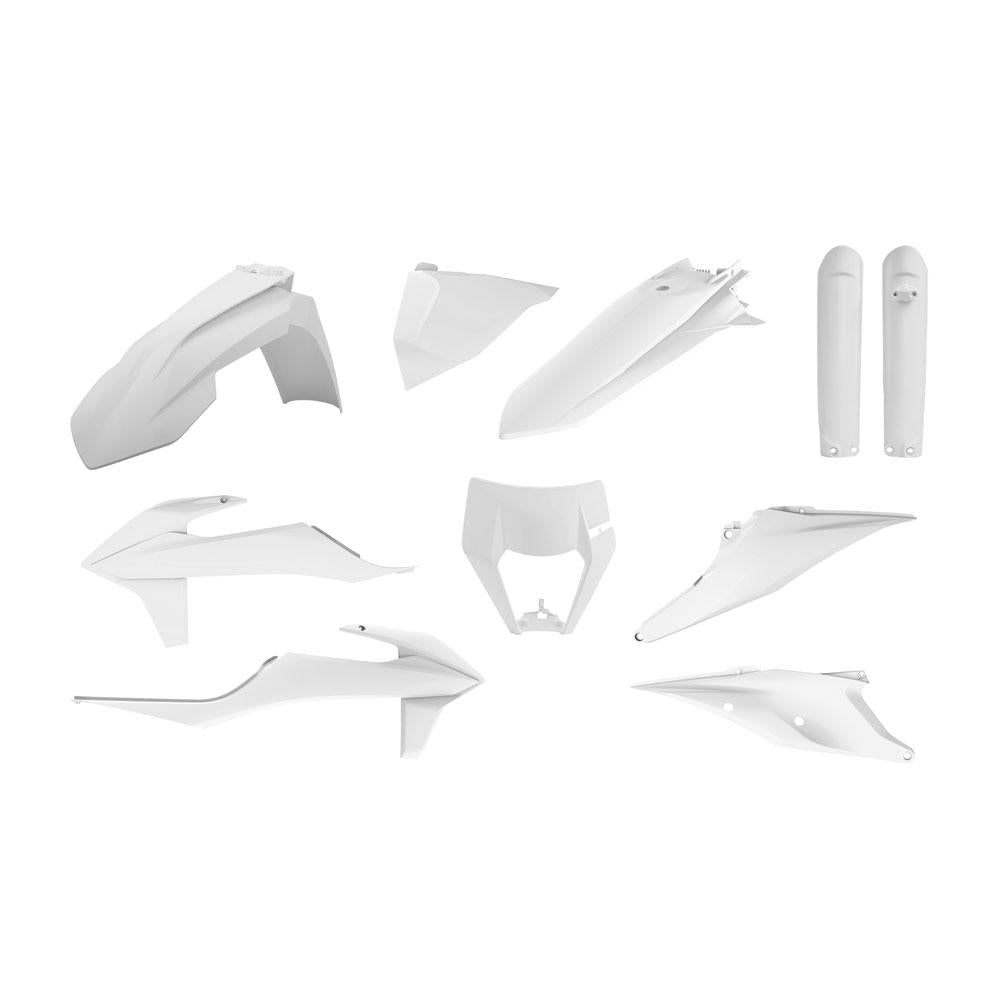 POLISPORT ENDURO KIT KTM EXC/EXCF 20-23 - WHITE (INCL. HEADLIGHT SURROUND & FORK GUARDS)