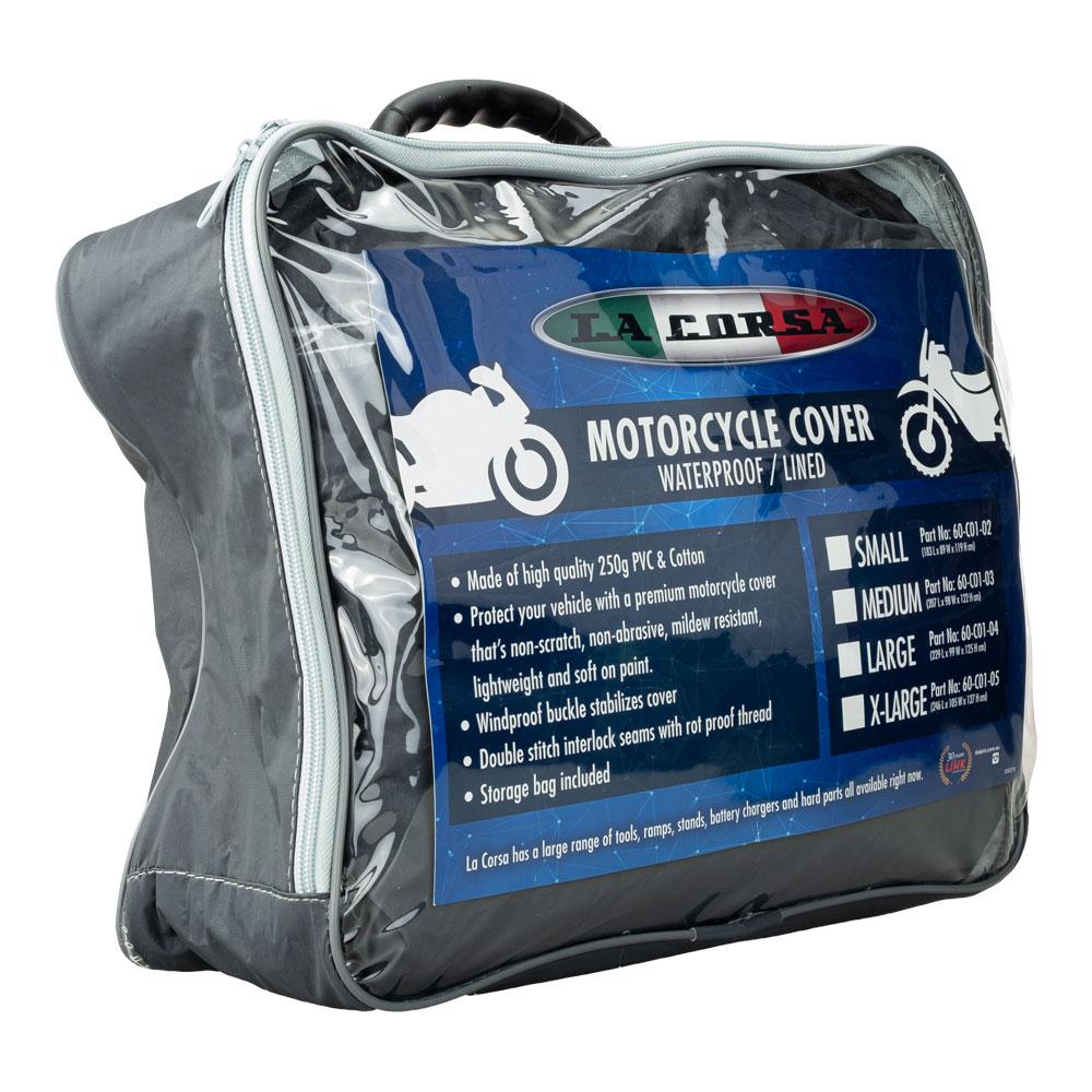 LA CORSA MOTORCYCLE COVER - WATERPROOF / LINED Small