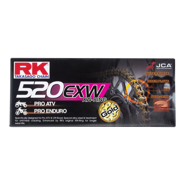 RK CHAIN 520EXW - 120 LINK - GOLD Hover Image