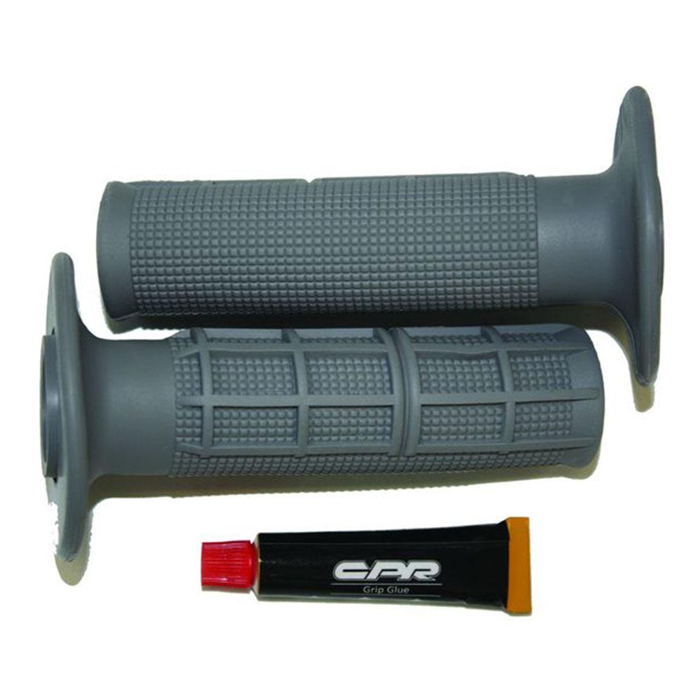 CPR MOTORCYCLE HAND GRIPS - OFF ROAD HALF WAFFLE - GREY