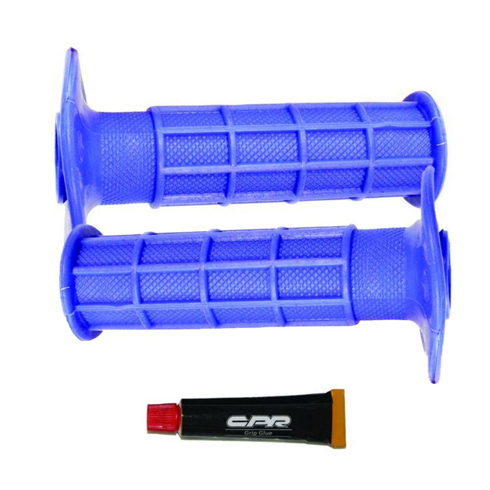CPR MOTORCYCLE HAND GRIPS - OFF ROAD HALF WAFFLE - BLUE