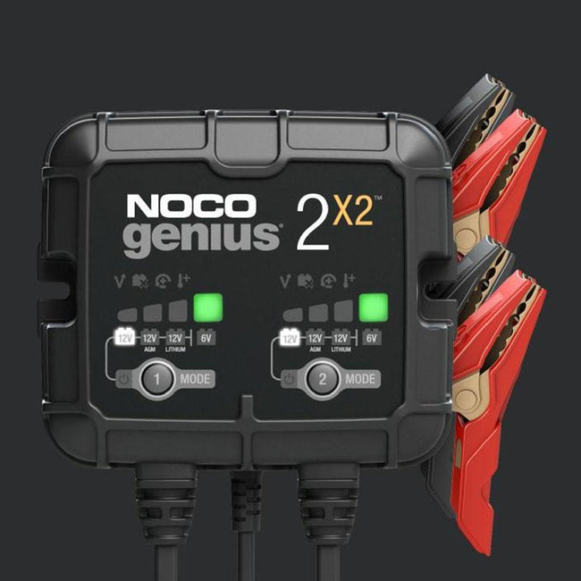 NOCO GENIUS 2X2 : BANK CHARGER - 6/12V 2A x 2 Batteries Hover Image