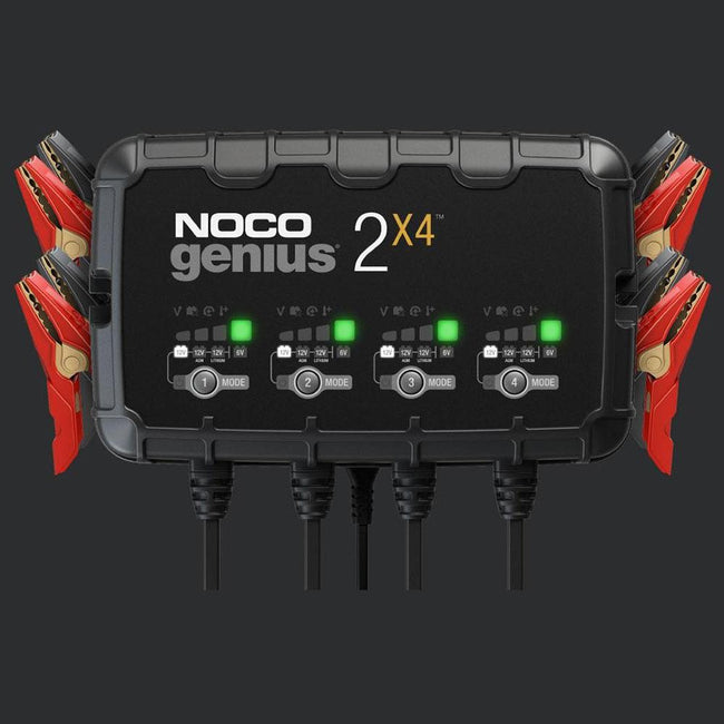 NOCO GENIUS 2X4 : BANK CHARGER - 6/12V 2A x 4 Batteries Hover Image