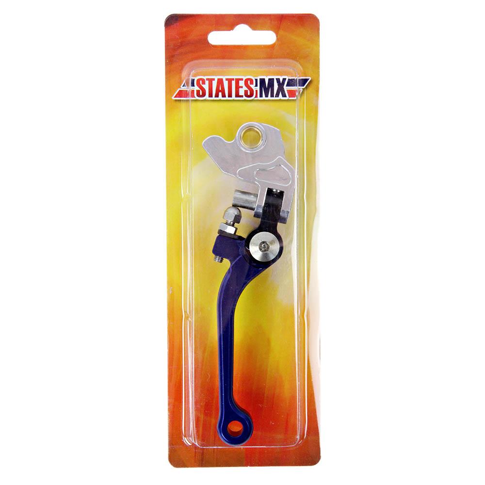 STATES MX BRAKE LEVER - FOLD/FLEX - YAM/SUZUKI/KAWASAKI - BLUE