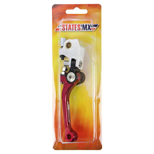 STATES MX BRAKE LEVER - FOLD/FLEX - HONDA - RED Hover Image