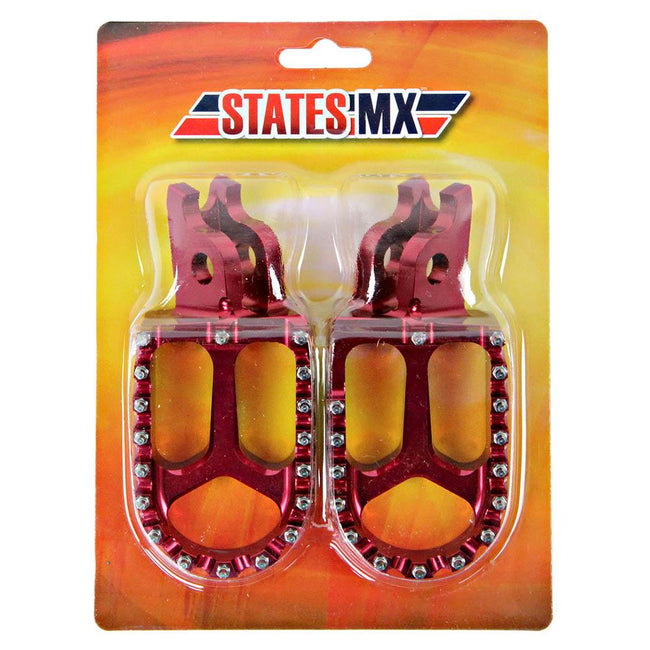 STATES MX S2 ALLOY OFF ROAD FOOTPEGS - HONDA - RED Hover Image
