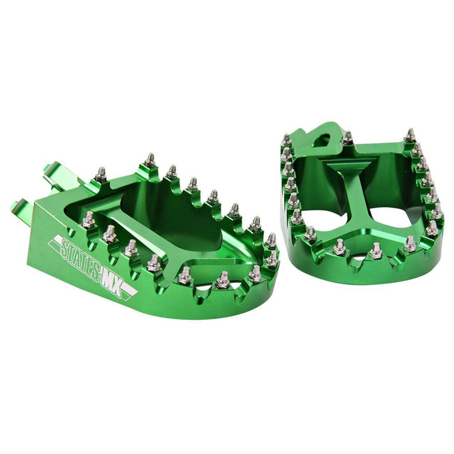 STATES MX S2 ALLOY OFF ROAD FOOTPEGS - KAWASAKI - GREEN Hover Image
