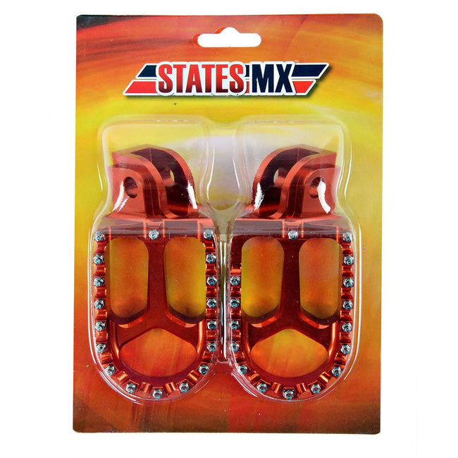 STATES MX S2 ALLOY OFF ROAD FOOTPEGS - KTM - ORANGE Hover Image