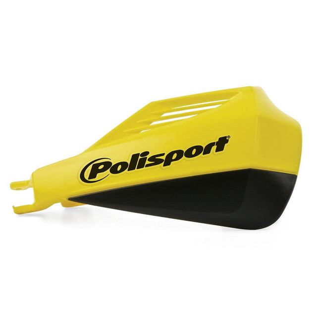 POLISPORT MX ROCKS HANDGUARDS + UNIVERSAL ALUMINIUM FITTING KIT - YELLOW Hover Image