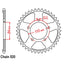 REAR SPROCKET - STEEL 41T 520P (32-MKG-41)
