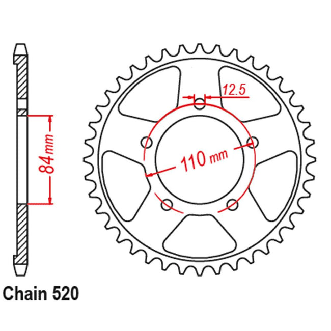 REAR SPROCKET - STEEL 41T 520P (32-MKG-41) Hover Image