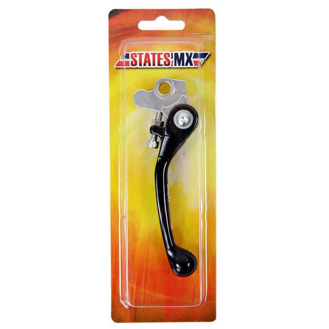 STATES MX FRONT BRAKE LEVER - STD FLEX - HONDA/SUZUKI - BLACK Hover Image
