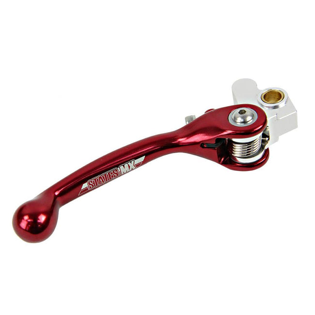 STATES MX FRONT BRAKE LEVER - STD FLEX - HONDA/SUZUKI - RED Main Image