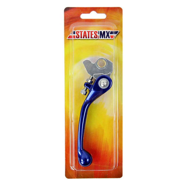STATES MX FRONT BRAKE LEVER - STD FLEX - YAM/KAWASAKI/SUZUKI - BLUE Hover Image