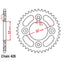 REAR SPROCKET - STEEL 37T 428P (32-K88-37)