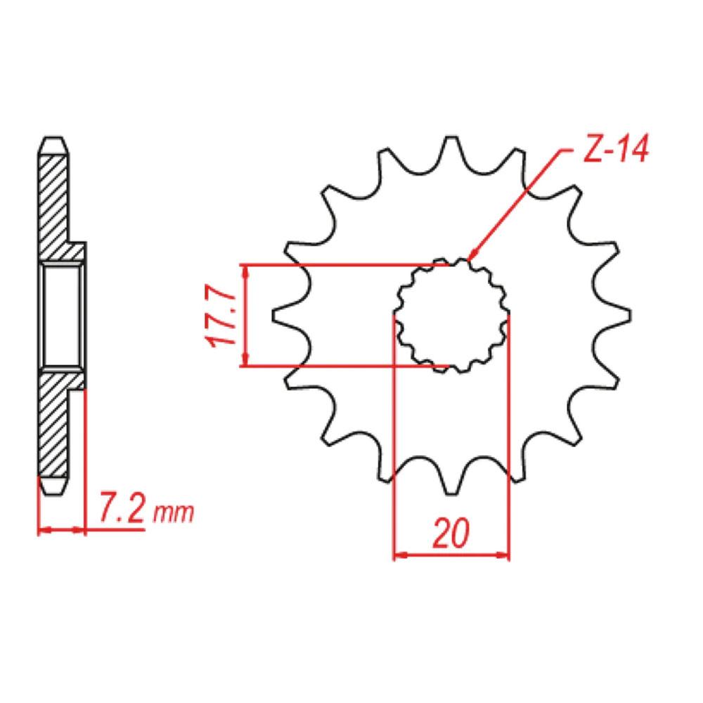 FRONT SPROCKET - STEEL 14T 420P (31-BR8-14)