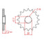 FRONT SPROCKET - STEEL 14T 420P (31-BR8-14)