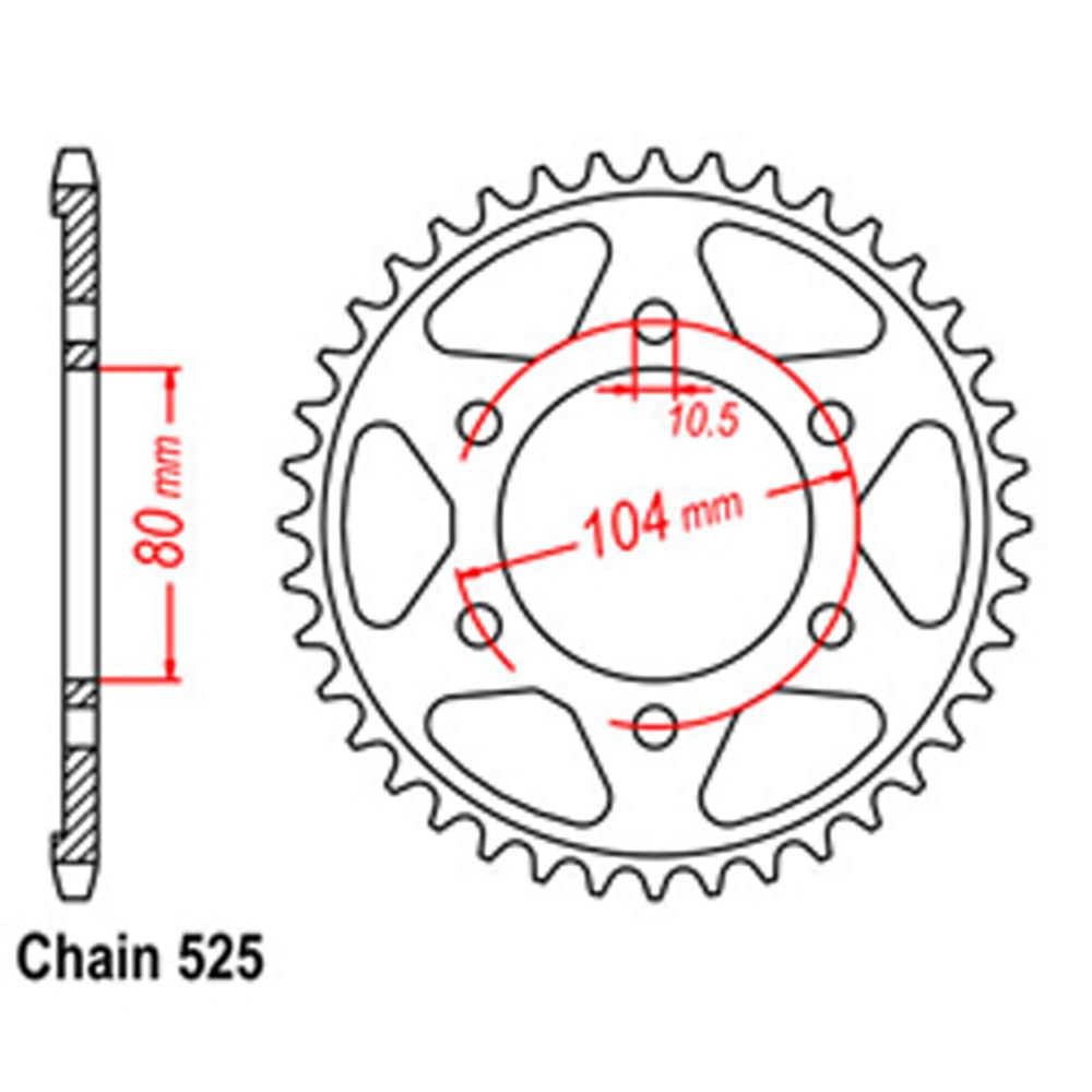 REAR SPROCKET - STEEL 46T 525P (32-146-46)