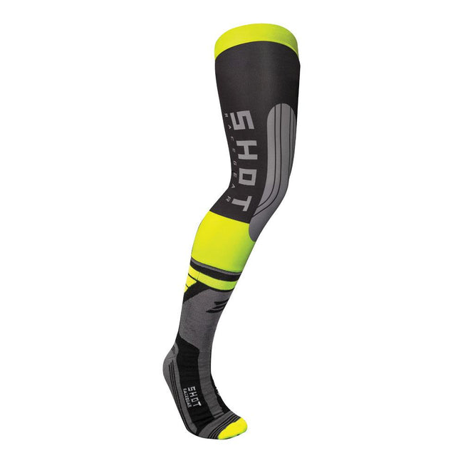 Shot Interceptor Knee Brace Socks Neon Yellow Hover Image