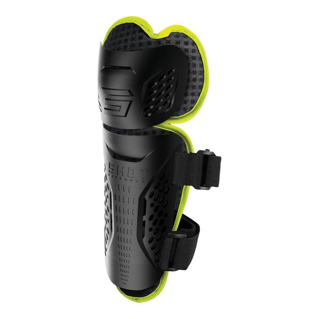 Shot Kids Optimal 2.0 Kids Knee Guards Black/Neon Yellow Hover Image