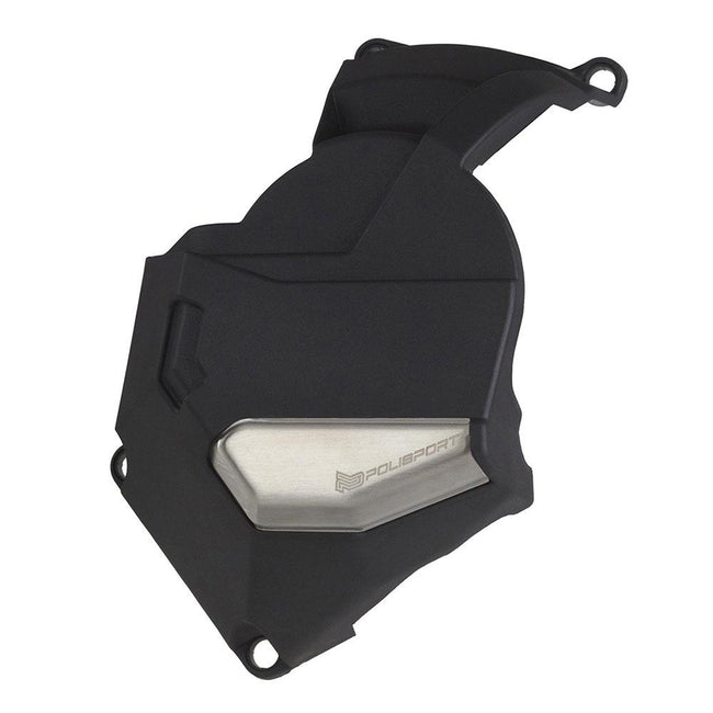 POLISPORT CLUTCH COVER PROTECTOR HONDA AFRICA TWIN 1100 TO SUIT DCT 20-24 - BLACK/SILVER Hover Image