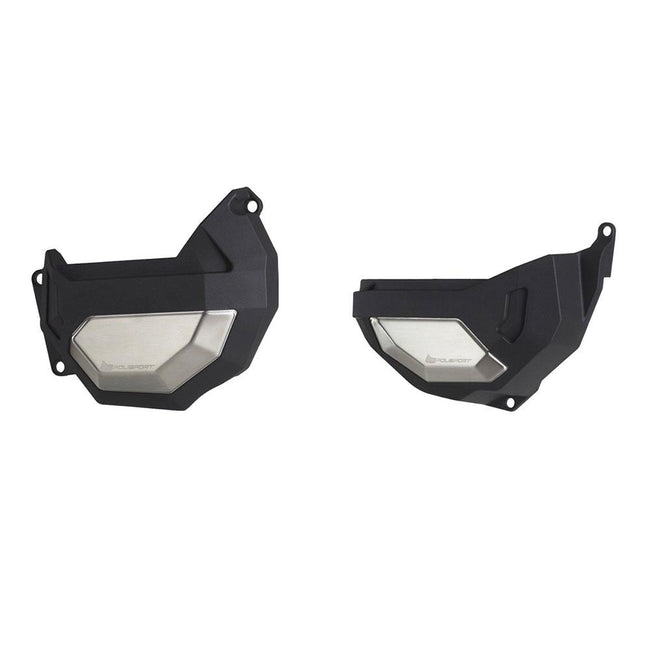 POLISPORT CLUTCH & ALTERNATOR COVER KIT HONDA AFRICA TWIN 1100 20-24 - BLACK/SILVER Hover Image