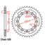 REAR SPROCKET - STEEL 38T 520P D/D (32-KS6-38)
