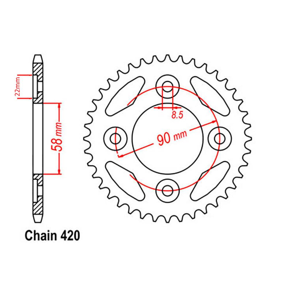 REAR SPROCKET - STEEL 37T 420P (32-KWW-37)
