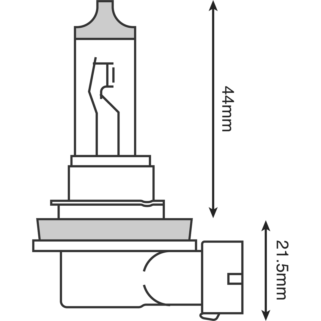 EH702 - HALOGEN 12V 35W H8 90 DEG BULB