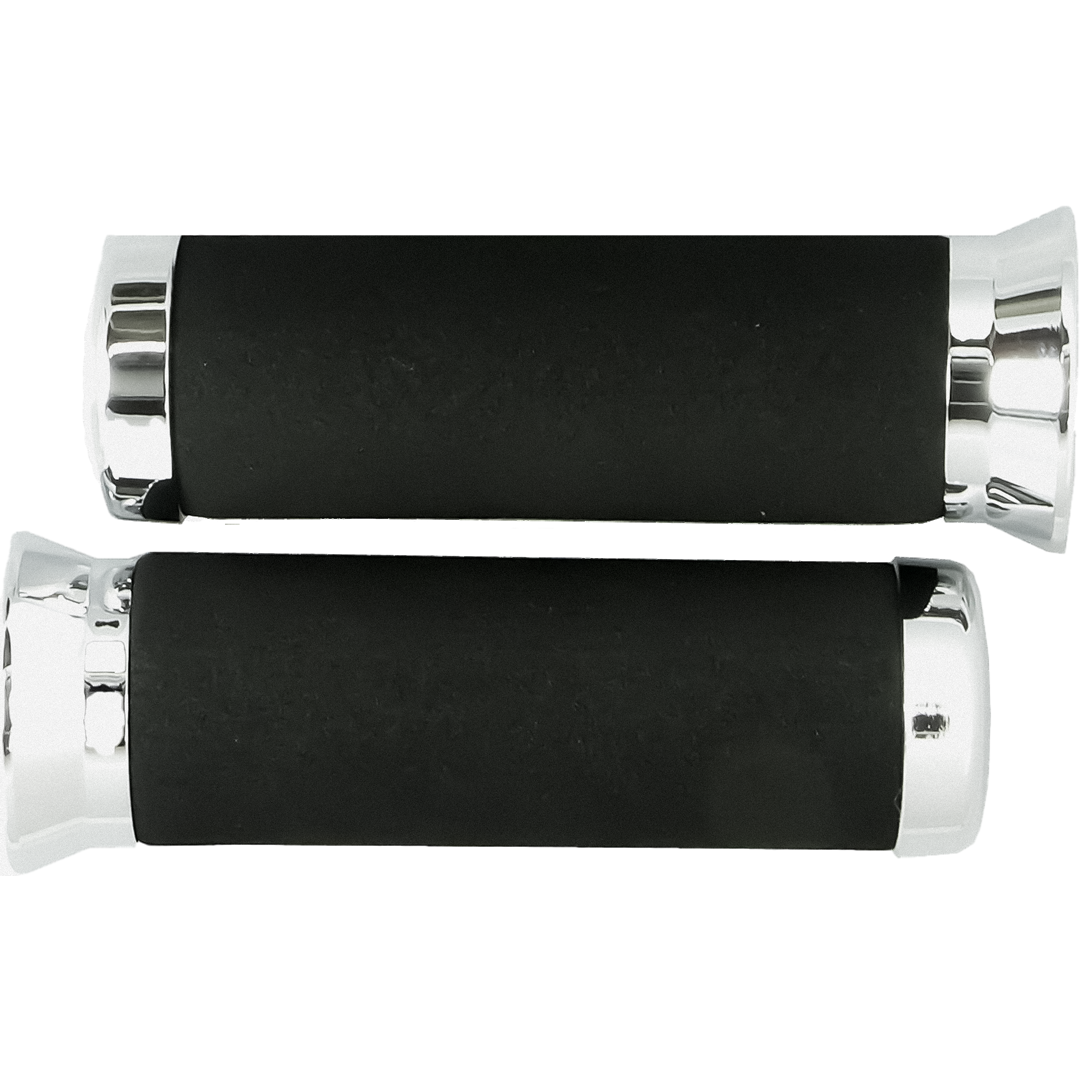 HG9 - FOAM GRIPS WITH CHROME END CAP 7/8" BARS