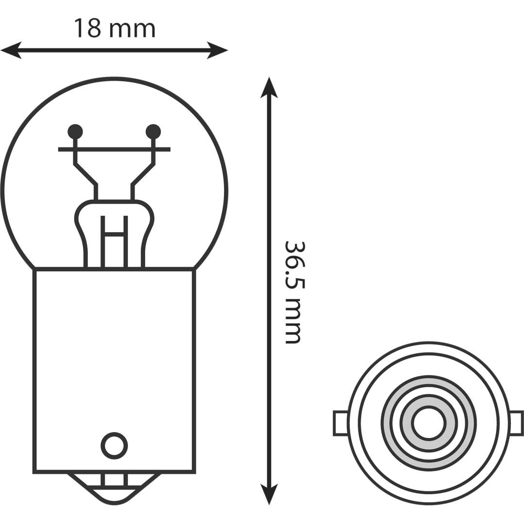 HL1623B - INDICATOR BULB SML HEAD 12V 21W (10/BOX)
