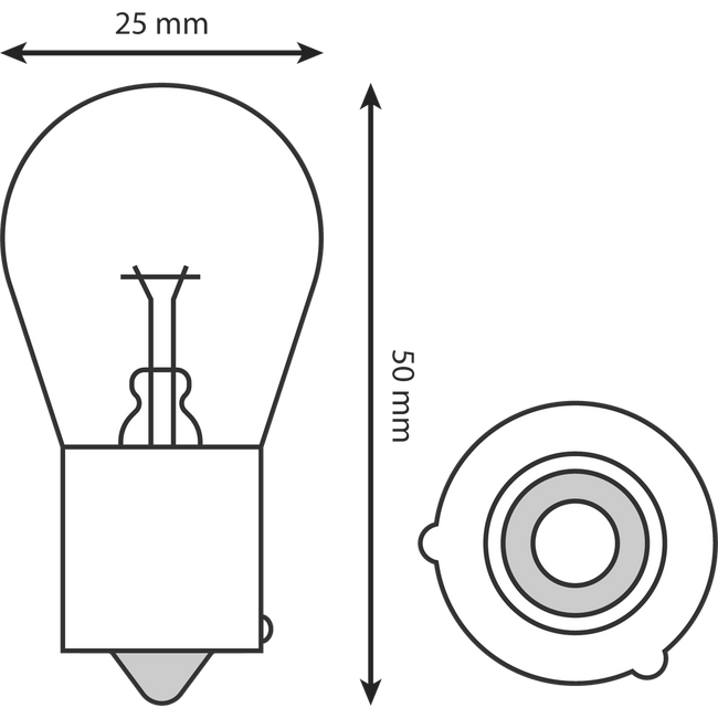 HL1624 - IND BULB 12V 21W AMBER OFFSET PINS (10/BOX) Hover Image