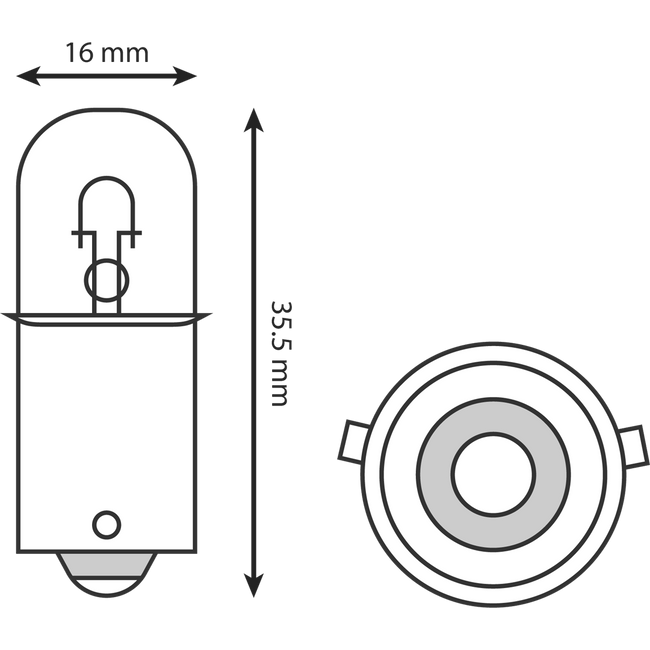 HL1625 - BULB SML HEAD 12V 10W AMBER OFFSET (10/BOX) Hover Image